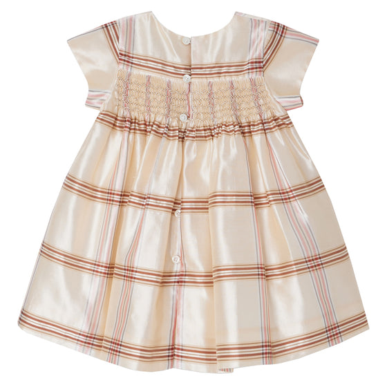 BONPOINT Maruska Baby Dress - Carreaux Ecru