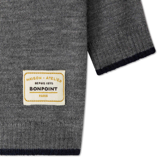 BONPOINT Teotim Baby Cardigan - Grey Melange