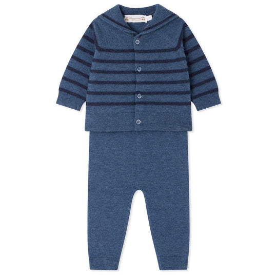 BONPOINT Laslo Knit Outfit - Denim Blue