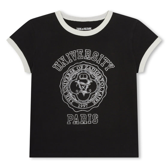 University Paris Ringer T-shirt - Black