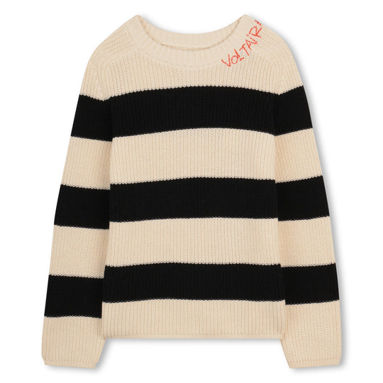 ZADIG & VOLTAIRE Striped Pullover - Off White / Black