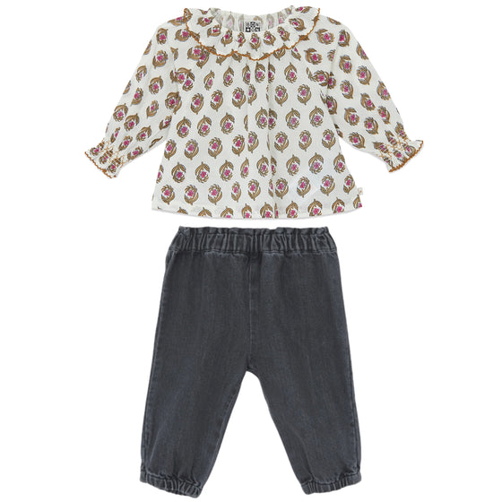 BONTON Solane Biscotte Baby Outfit - Retro Fleur