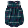 LARANJINHA Evergreen Checked Romper - Navy Blue