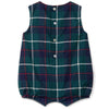 LARANJINHA Evergreen Checked Romper - Navy Blue
