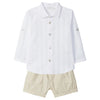LARANJINHA Beach Vibes Baby Set - White & Sand