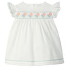 LARANJINHA Embroidered Baby Weekend Dress - Off White & Salmon