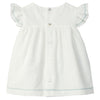 LARANJINHA Embroidered Baby Weekend Dress - Off White & Salmon
