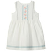 LARANJINHA Embroidered Weekend Dress - Off-White & Salmon