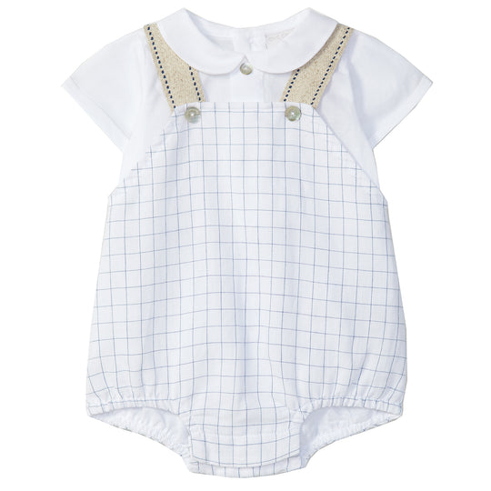 LARANJINHA Windowpane Baby Shortie - White