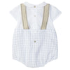 LARANJINHA Windowpane Baby Shortie - White