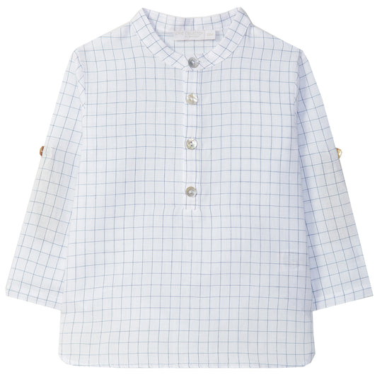 LARANJINHA Windowpane Dress Shirt - White