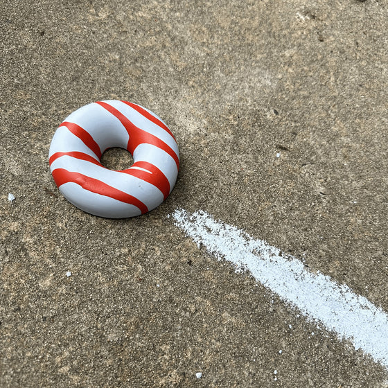Donut Handmade Sidewalk Chalk - Drizzle Blue / Red