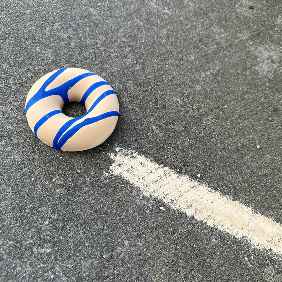 Donut Handmade Sidewalk Chalk - Drizzle Orange / Blue