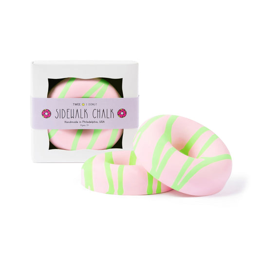TWEE Donut Handmade Sidewalk Chalk - Drizzle Pink / Green