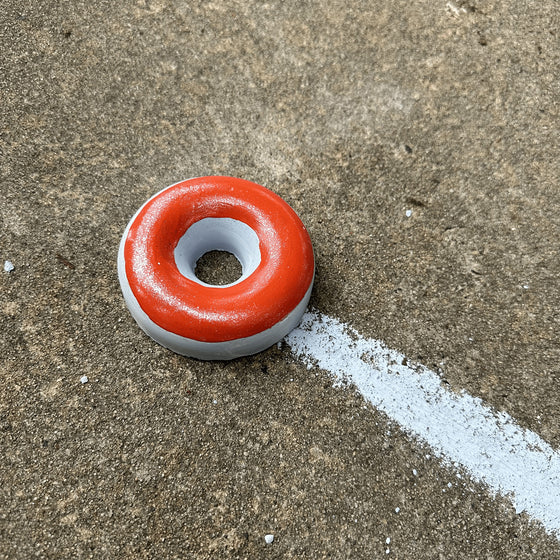 Donut Handmade Sidewalk Chalk - Frosted Blue / Red