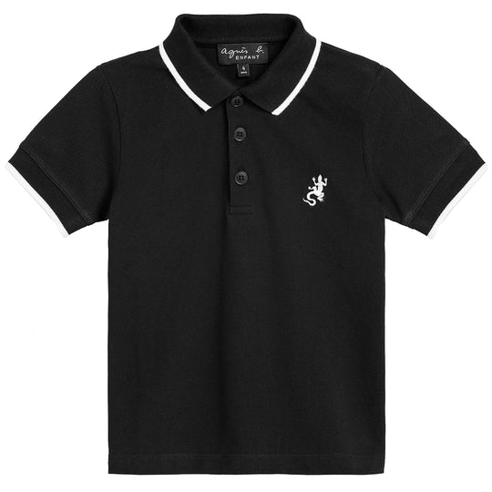 AGNÈS B. Brésil Piqué Cotton Polo - Black