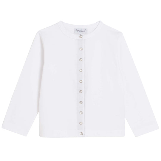 AGNÈS B. Classic Snap Cardigan - White