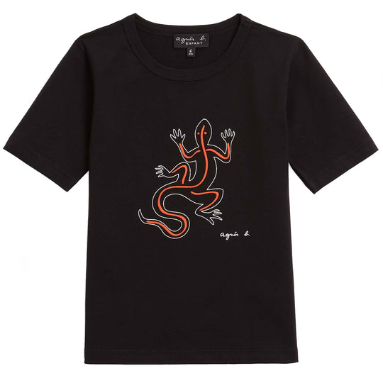 AGNÈS B. Lizard Cotton T-shirt - Black