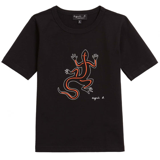 Lizard Cotton T-shirt - Black