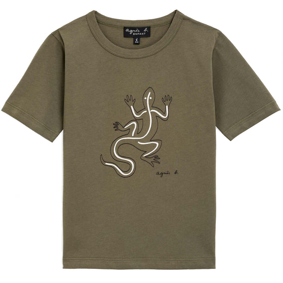 Lizard Cotton T-shirt - Olive
