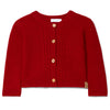 LARANJINHA Jewel Neck Baby Cardigan - Red