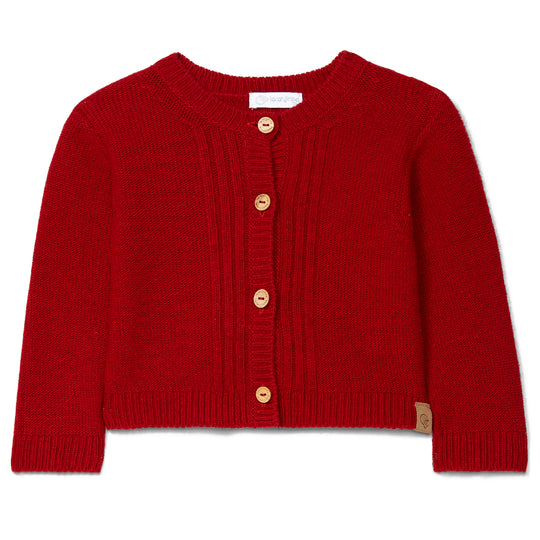 LARANJINHA Jewel Neck Cardigan - Red