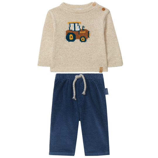 LARANJINHA Little Tractor Baby Set - Sand