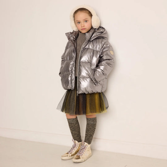 BONPOINT Metro Puffer Jacket - Metallic Silver
