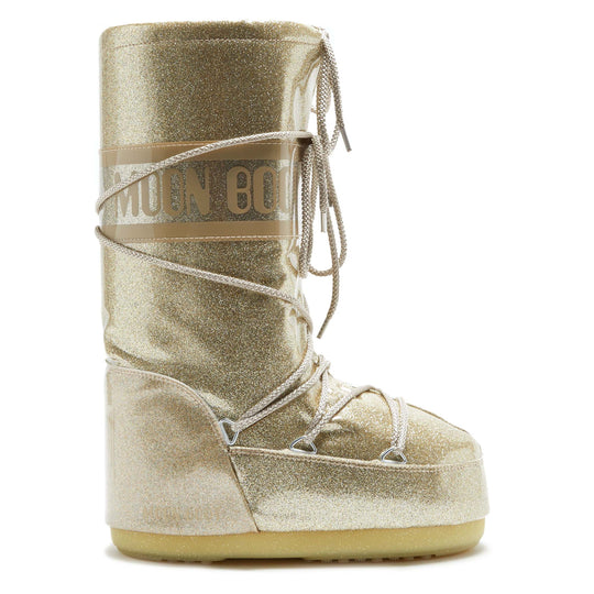 MOON BOOT Icon Glitter Gold Boots