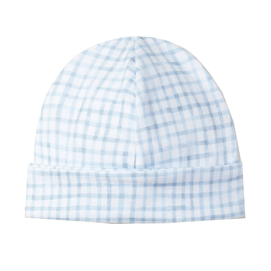 LARANJINHA Windowpane Baby Hat - Blue