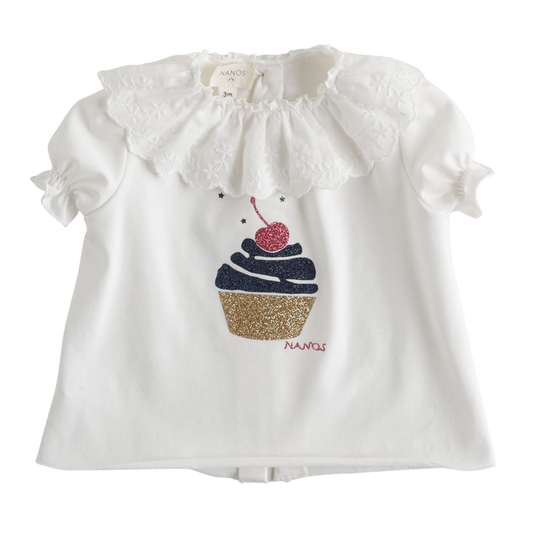 NANOS Ice Cream Ruffle Collar T-shirt