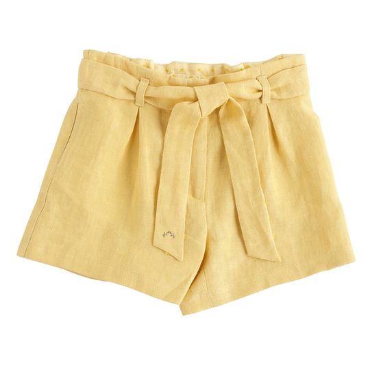 NANOS Belt-Tie Linen Shorts