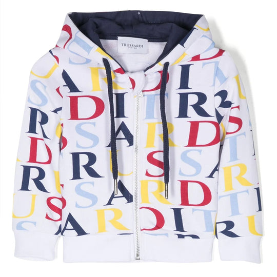 TRUSSARDI Scattered Logo Baby Zip Hoodie