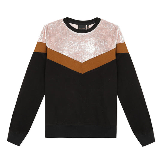 BECKARO Colorblock Velour Sweatshirt
