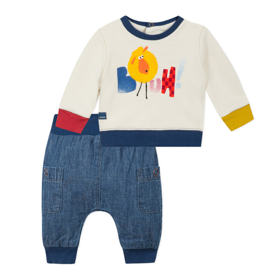 Sweatshirt and Denim Pants Baby Set  - FINAL SALE