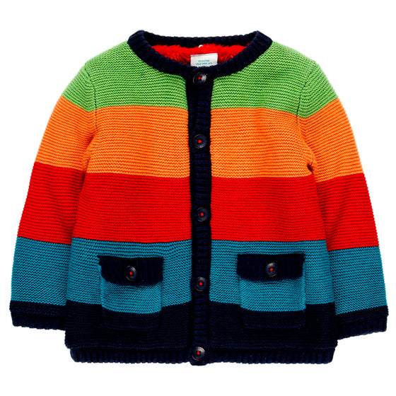 Funky Stripes Sweater with Removable Hood  - FINAL SALE