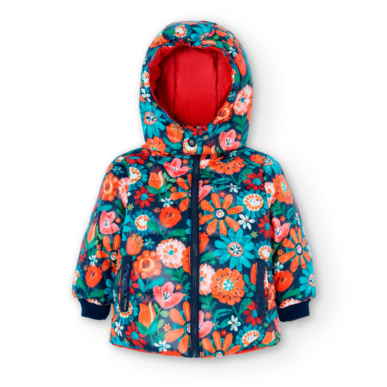 Reversible Abstract Flower Technical Parka  - FINAL SALE