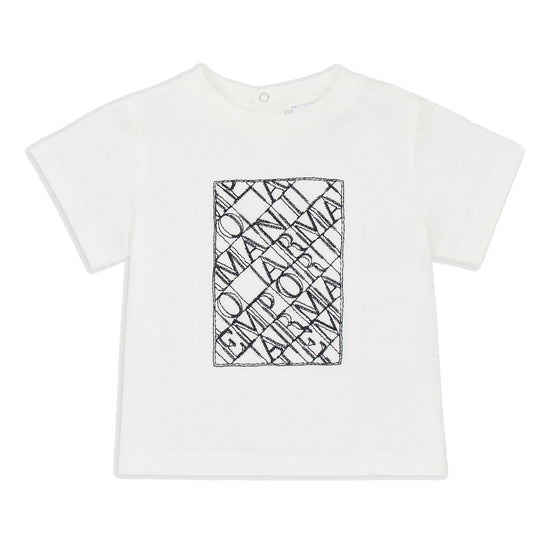White T-shirt with stencilled logo