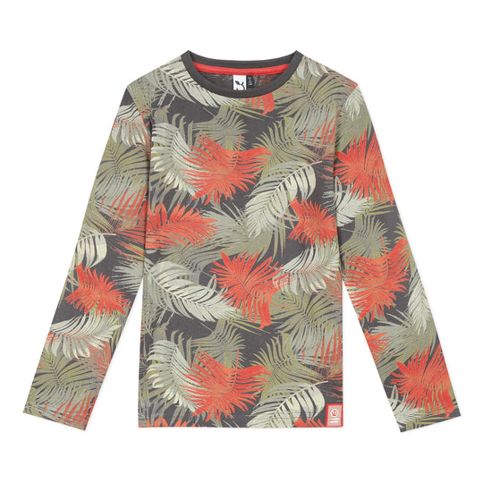 3 POMMES Grey all over print jersey T-shirt