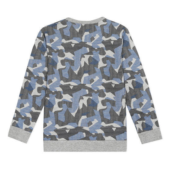 Grey camo print fleece sweatshirt  - FINAL SALE