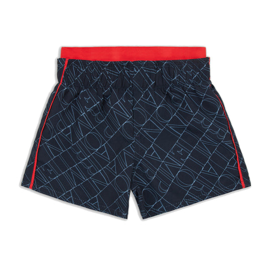 EMPORIO ARMANI JUNIOR Navy lettering swim shorts