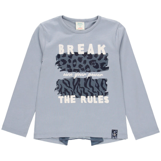 BOBOLI Tulle Detail "Break the Rules" T-shirt