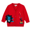 Front and back red baby cardigan  - FINAL SALE