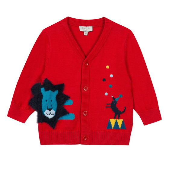 Front and back red baby cardigan  - FINAL SALE