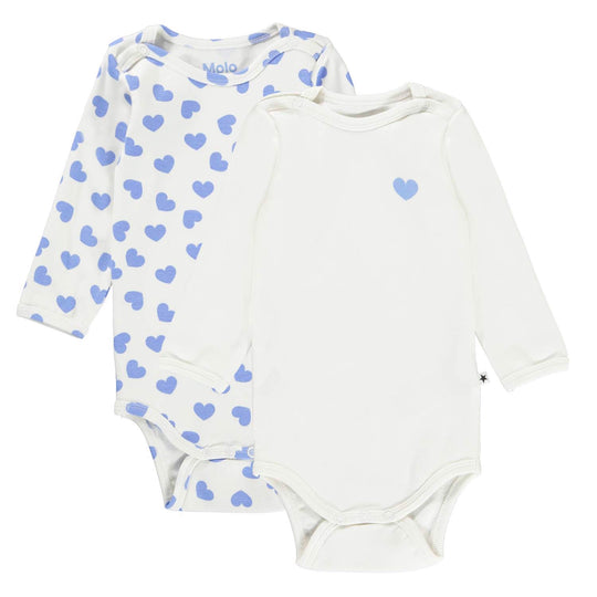 MOLO Foss 2-Pack Pearled Hearts Bodysuits