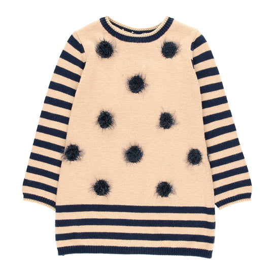 BOBOLI Pompom Sweater Dress