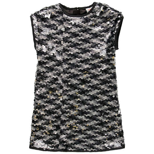 BOBOLI Silver and Black Sequin Party Dress