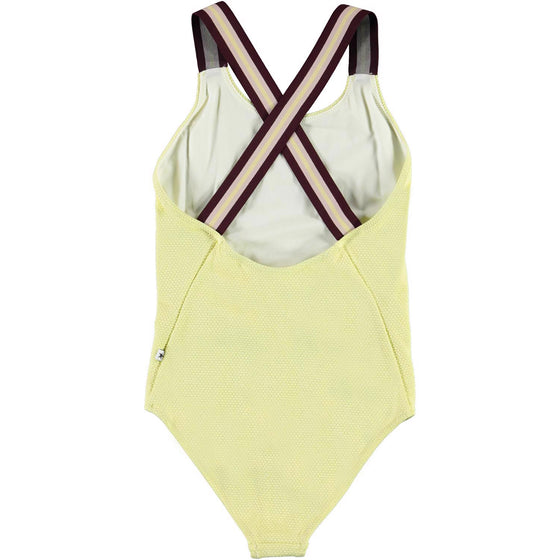 Neve Contrast Strap Yellow Swimsuit