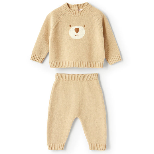 IL GUFO Teddy Bear Merino Wool Baby Set