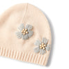 Embroidered Quartz Pink Baby Hat  - FINAL SALE